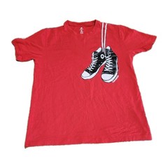 Vtg Converse Red T-Shirt Hanging Chuck Taylor Shoes Men’s Medium
