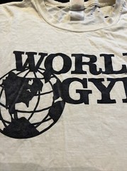 VERY RARE VINTAGE GLOBE VERSION WORLD GYM TSHIRT XL SHIRT EXTRA LARGE AUTHENTIC