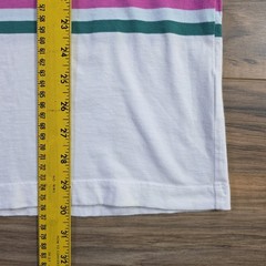 Nike Court Heritage Tee Medium White Multi-Color Striped Graphic T-Shirt