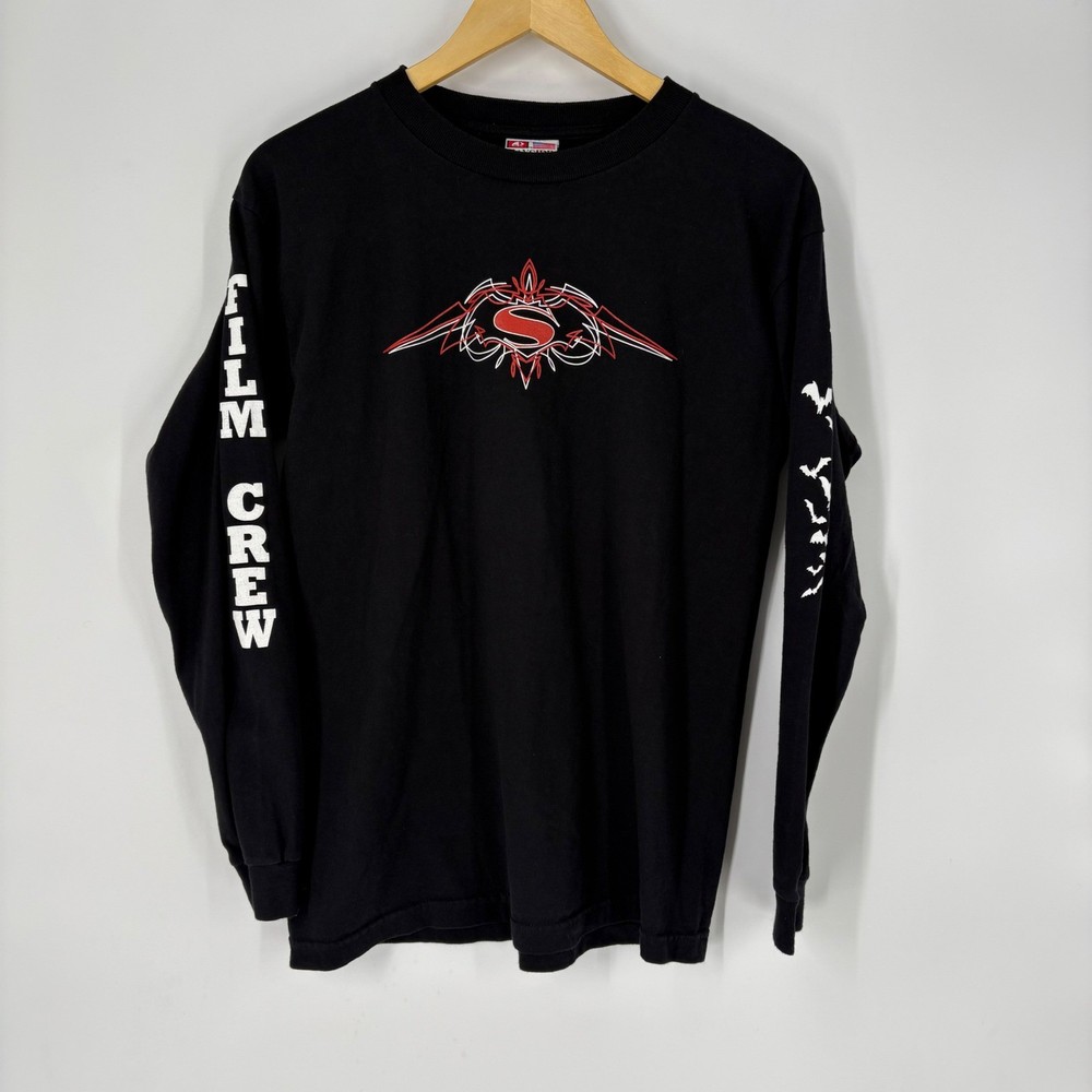 Batman v Superman Dawn of Justice Film Crew Long Sleeve T Shirt Mens Size M USA