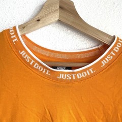 Nike Tee ‘Just Do It’ Knit Collar Short Sleeve Crewneck Bright Orange Men’s XL