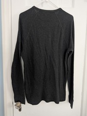 FAHERTY Waffle Knit Cloud Cotton Shirt Men’s Large Dark Gray LS Thermal Crewneck