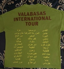 Valabasas International Tour Green S Cotton Graphic Logo Crew Neck Tee