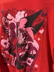 Alastor Radio Demon Valentines Hazbin Hotel LS Red T Shirt XL single stitch 90’s