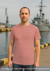 Sailor Top Russian Telnyashka Style Navy Red Striped Short Sleeve T Shirt Outfit