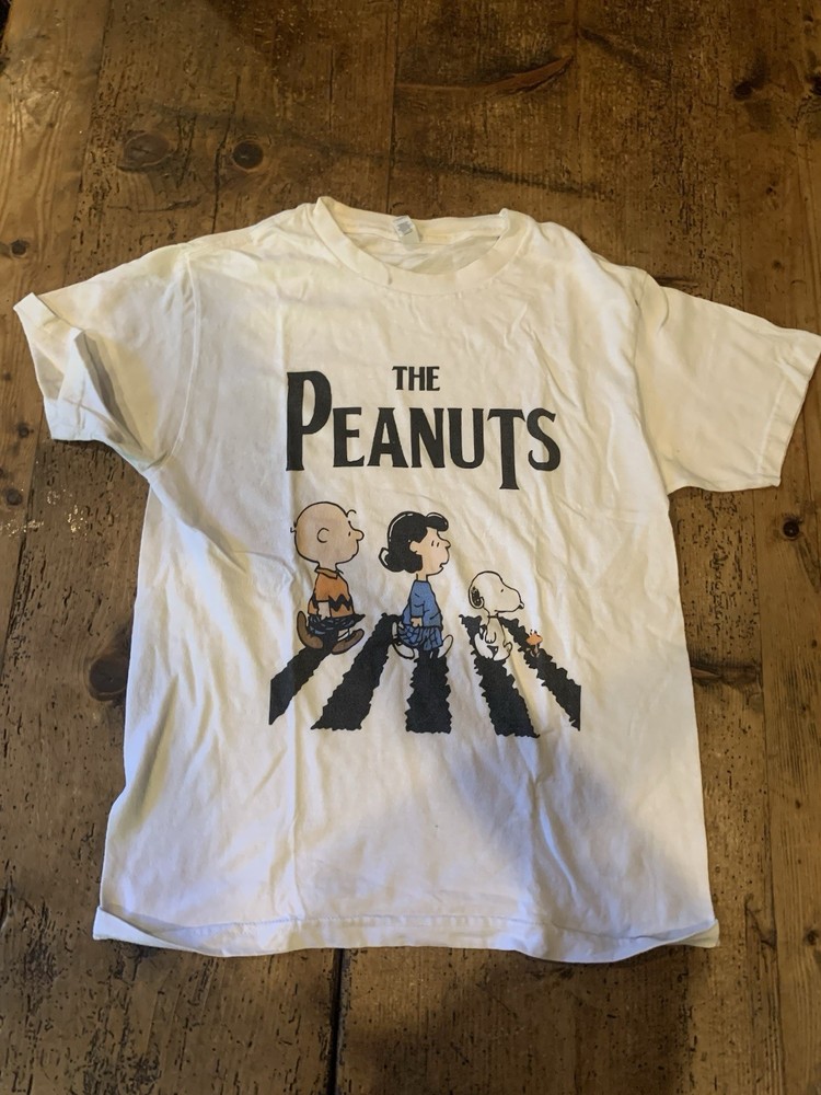 The Peanuts Abbey Road White T Shirt Snoopy Charlie Brown