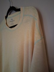 Tommy Bahama Men’s XXL Big & Tall Beige Solid Logo Short Sleeve Crew Neck Tee