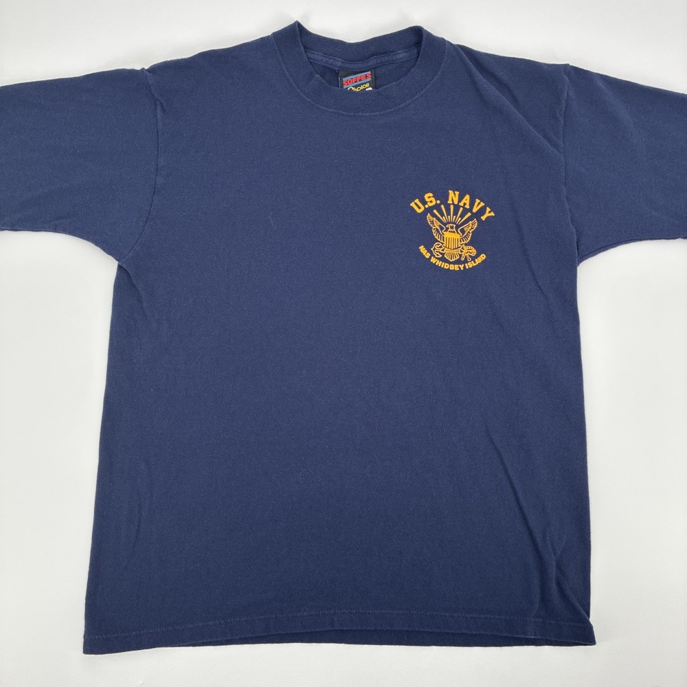 Vintage US Navy Soffe Shirt Men Medium Blue NAS Whidbey Island 90s