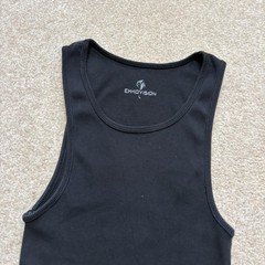 EKKOVISION Tank Top Shirt Mens Large Black Ribbed Stretch Cotton Gym Fitness