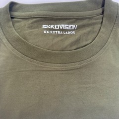 Ekkovision Mens T-Shirt Olive Green Short Sleeve Crew Neck Size XXL Athletic Tee