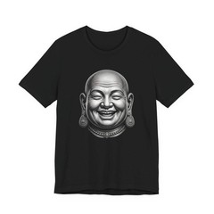 Laughing Buddha Head T-Shirt | Happy Buddhist Zen Unisex Graphic Unisex Tee
