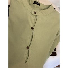 Coofandy Henley Shirt Mens XL Mint Green Button Long Sleeve Soft Pullover Button