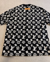 Louis Vuitton Monogram All Over Print T-Shirt Black White XXL Made France