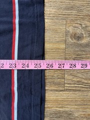 Burberry Cotton Crewneck Logo T-Shirt Mens Large Blue Striped