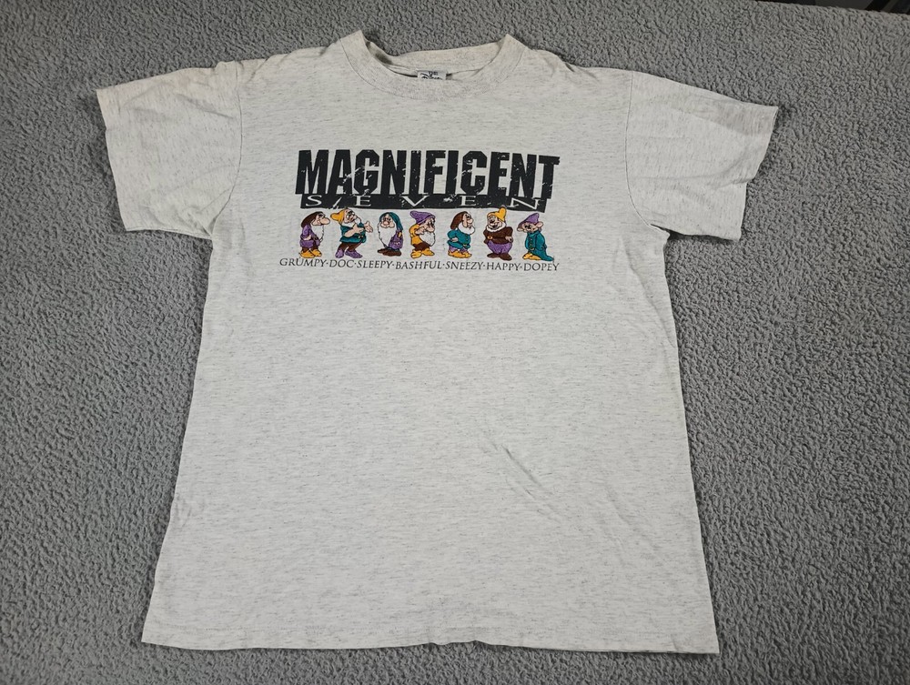 Disney Store T Shirt Adult Large Magnificent Seven Dwarves Embroidered…