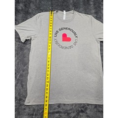 Bella Canvas Mens XL Gray Live Generously Thrivent Heart Graphic T-Shirt 0196