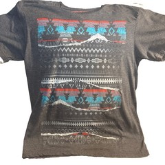 Tony Hawk Men’s Heather Gray Aztec Striped Short Sleeve T Shirt NWT Size M