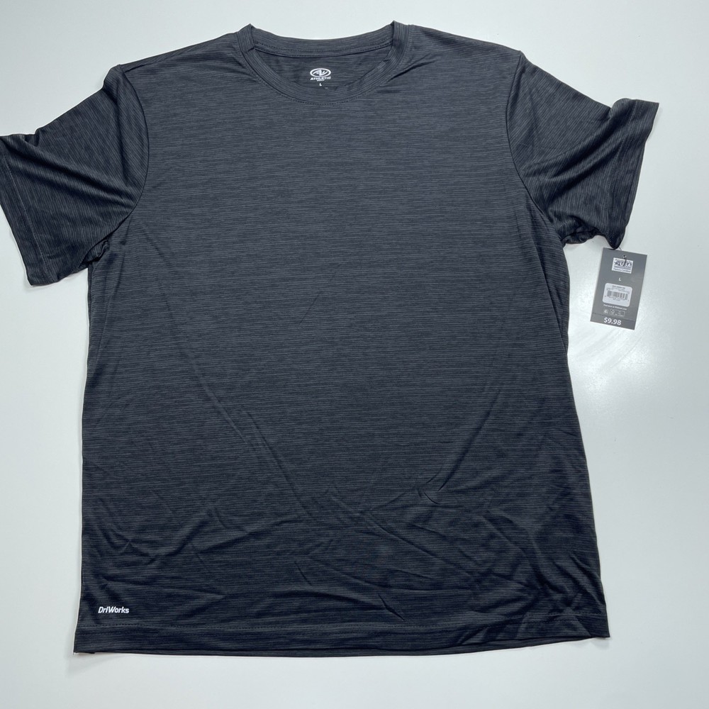 NWT Athletic Dri-Works Men’s Poly Jersey Crew Tee Select Size and Color
