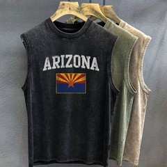 Mens Muscle Shirt Vintage Tank Top Sleeveless T-Shirt Brazil Italy Arizona