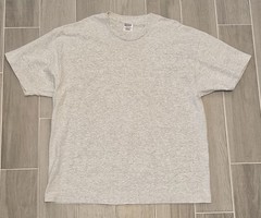 Hanes Heavyweight Cotton Shirt XXL Gray Blank Single-Stitch