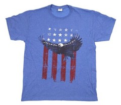 USA T Shirt Men’s Land of The Free Home of The Brave Bald Eagle T-Shirt Size L