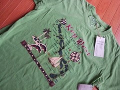 Nwt U.S. VINTAGE t-shirt Key West FL Map XL Apple Green