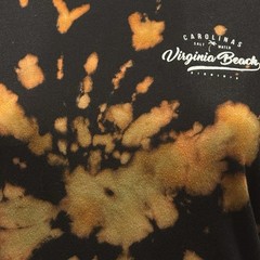 Sunsations Virginia Beach Tie Dye T-Shirt Size Small Unisex Bleach Wash Black