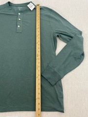 J.Crew Henley T-Shirt Mens XL Green Long Sleeve Button Front Cuff Pullover NWT