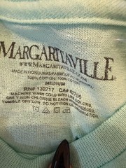 Margaritaville Fins Up Shark Celadon Long Sleeve Men’s T-Shirt Cotton Size M
