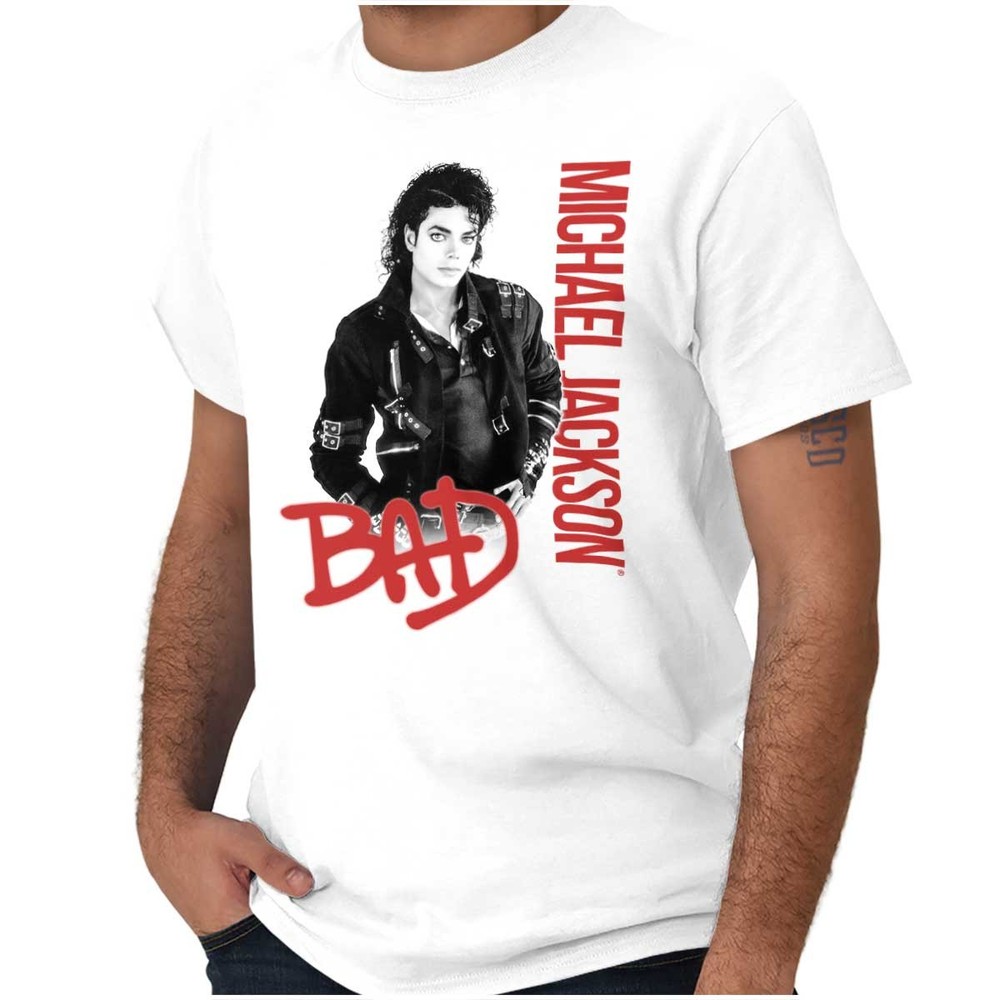 Michael Jackson Bad MJ Music Album Cover Womens or Mens Crewneck T Shirt Tee