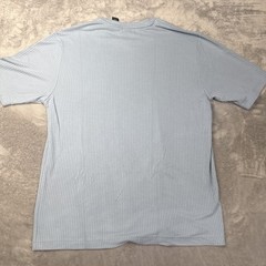 Claiborne Mens Ribbed T-Shirt Blue Crewneck Short Sleeve Size Medium