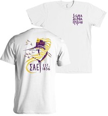 Sigma Alpha Epsilon Fraternity Bella + Canvas Shirt SAE Nautical Fish – NEW
