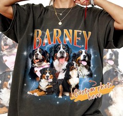 Custom Pet Portrait Comfort Tee Retro Personalized Dog Cat