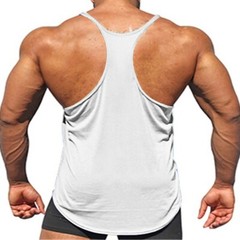 MENS PLAIN GYM VEST BODYBUILDING MUSCLE STRINGER VEST BACK TOP SINGLET SHIRTS