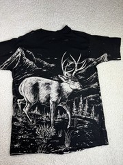 Art Unlimited Vintage Single Stitch Deer All Over Print T-Shirt Size L 1995