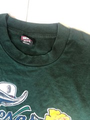 Vintage Texas Shirt Mens Green Large Single Stitch Made In USA *see description