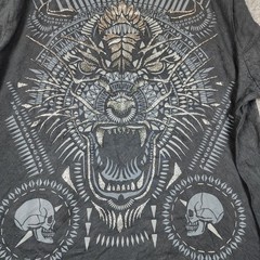 Sean John T-Shirt Mens 4XL Black Studded Tiger Skull Graphic Streetwear Y2K Tee