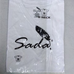 Sada Men’s White M Cotton Knit V-Neck T-Shirt Short Sleeve