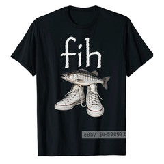 Shoes Fih Funny Misspelled Fish Meme T-Shirt Fisher Fisherman Fishing Bass Bait