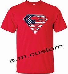 Superman American Flag Shirt Crew Neck, S-4xl