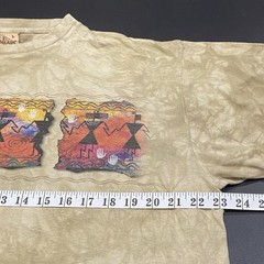 Vintage The Mountain T Shirt Large Leather Tag Grand Canyon Tribal USA Y2K Rare