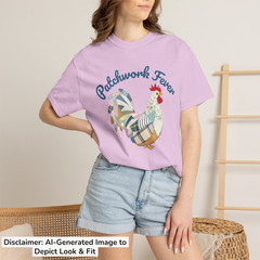 Chicken Humor T-Shirt Comfort Colors Premium Tee Farm Patchwork CottageCore