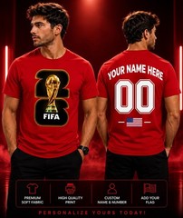 FIFA World Cup 2026 T-Shirt, Personalized Soccer Fan Shirt 26, Custom All Size