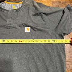 Carhartt Shirt Men’s 3XL Gray Henley Pocket Original Fit Workwear *Fade spots