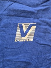 Vans Men’s Blue Classic Fit Logo Graphic Print Crew Neck Tee Short Sleeve Size L
