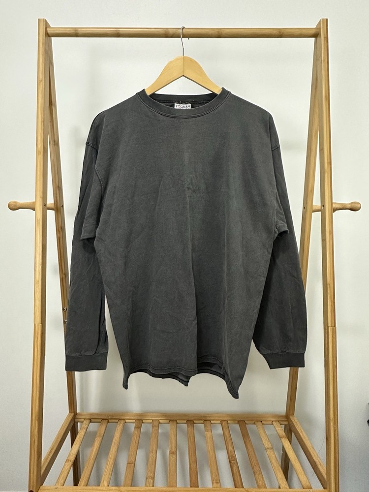 VTG 90s PLUMA Heavyweight Worn Cotton Blank FADED Long Sleeve T-Shirt Size XL