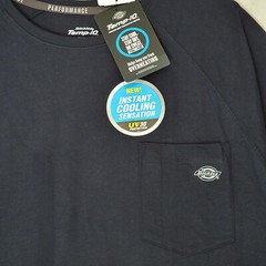 DICKIES Fast Dry Shirt MENS 3XL XXXL Blue Pocket tee Performance COOLING NWT