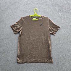 Jordan Men Shirt L Brown Embroidered Jumpman Logo Short Sleeve