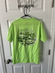 Reel Legends T-Shirt Mens Large Neon Green Fishing Marlin Outdoors