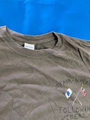 SIERRA 195 Navy Military Gray Graphic T-Shirt Anchor Back Print Adult Mens M
